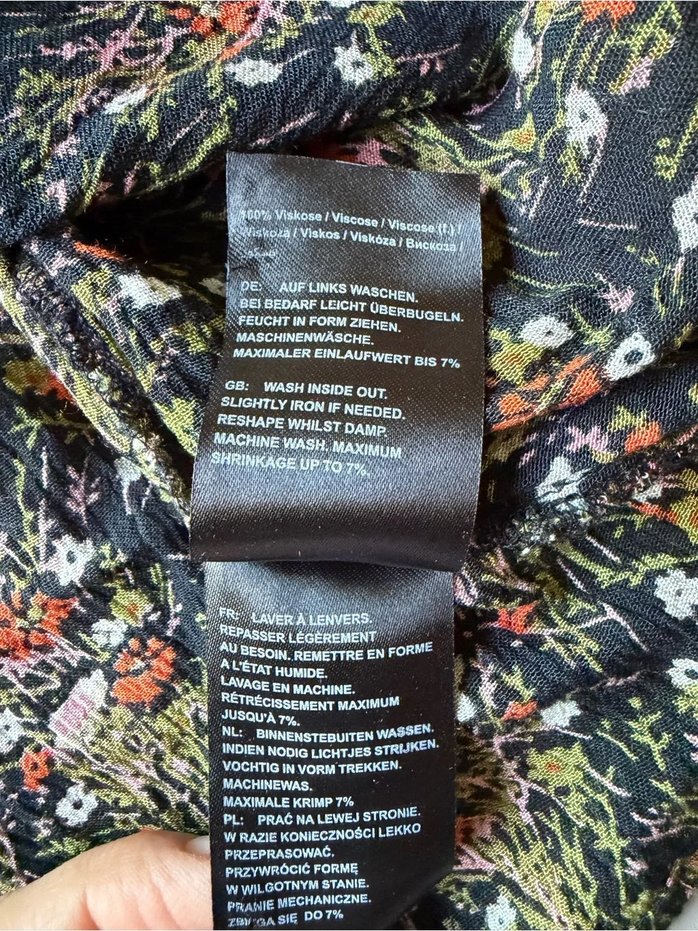 Ulla Popken Womens Floral Dress Size 16/18 Black Fall Boho Whimsigoth Dark Fairy
